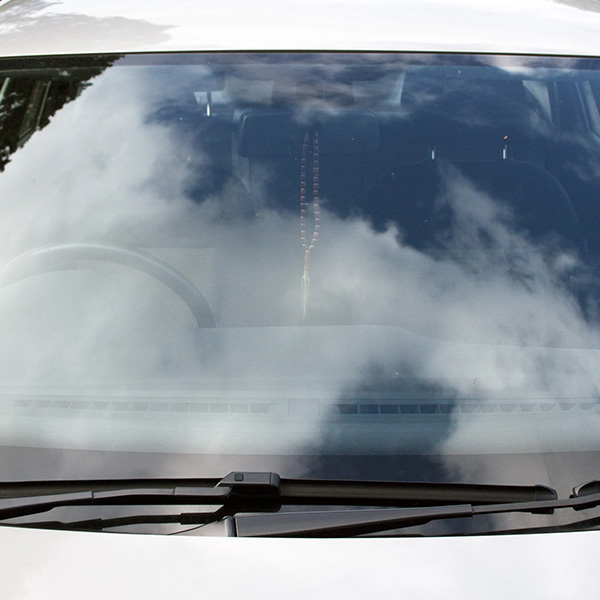 Front view of car's windshield